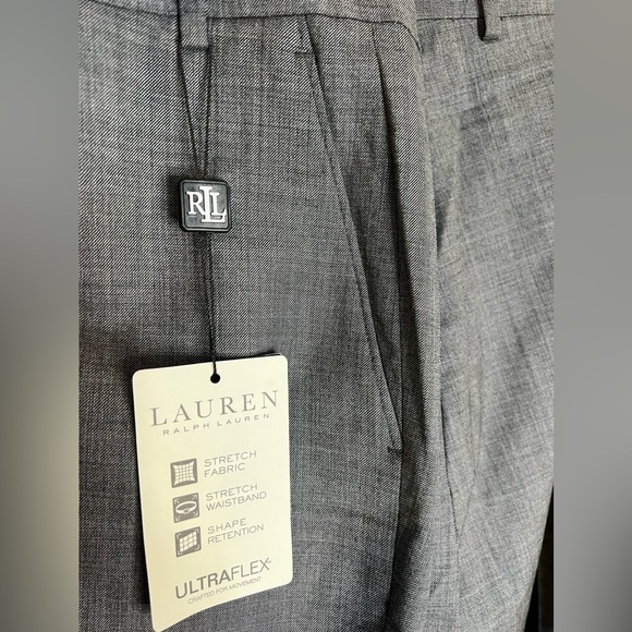 145. NWT Lauren By Ralph Lauren Wool Classic Fit Suit Separates Pants 56 Raw Hem - Picture 8 of 10